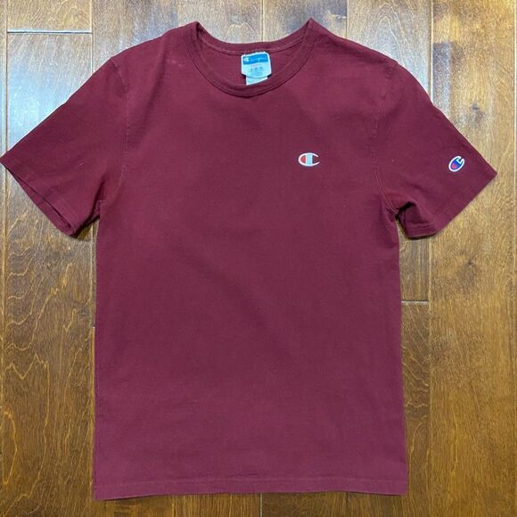 Champion Basic Fit Vintage 90s Maroon Red Cotton T-Shirt Men's Size Small - Picture 3 of 9